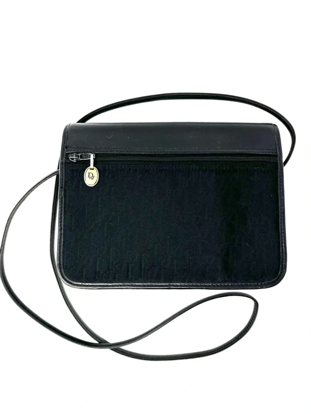 Vintage Christian Dior Black Trotter Logo Monogram Canvas Shoulder Crossbody Bag - Picture 4 of 8